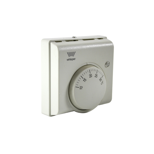 DT-120 Surface-Mounted Dial Thermostat controlling 230V thermal actuators for underfloor heating.