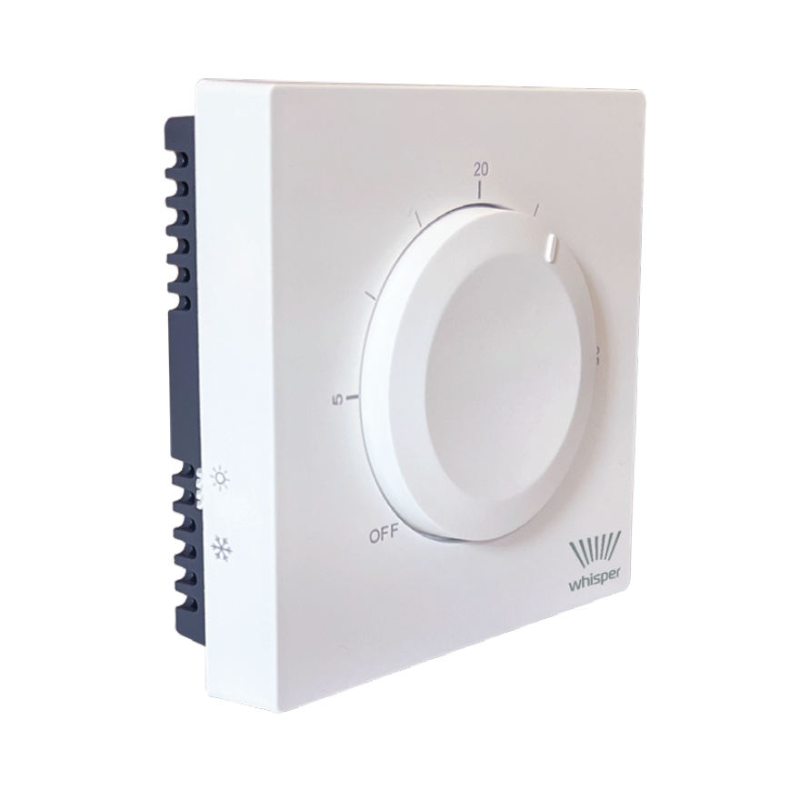 DT-130 Flush-Mount Dial Thermostat with floor sensor input for underfloor heating protection.