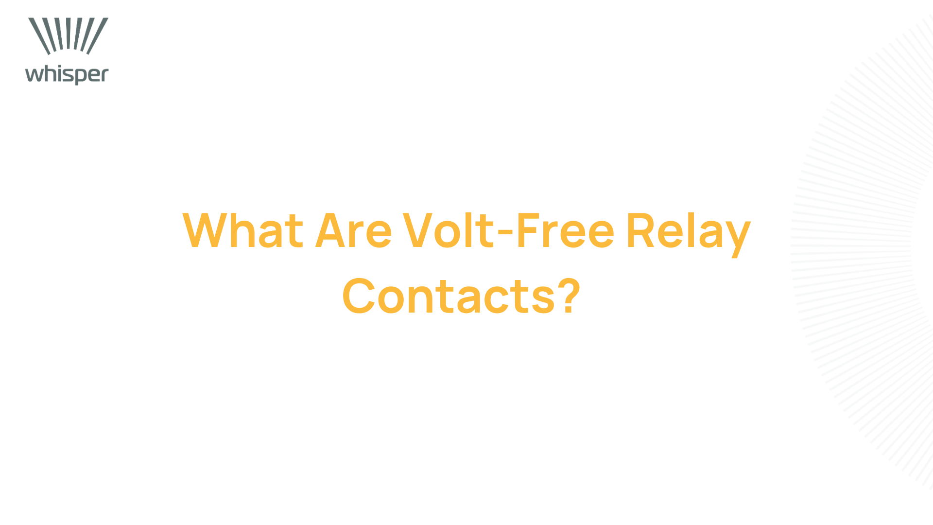 Volt Free Relay Contacts